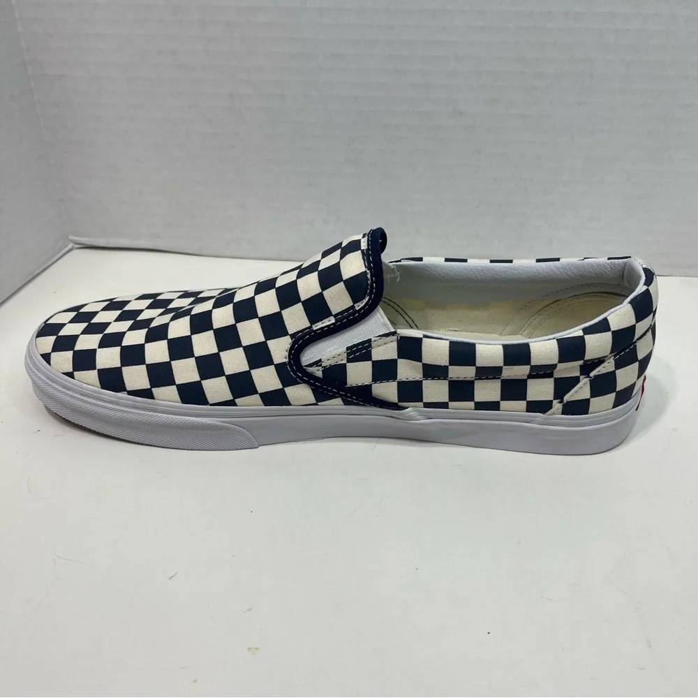 VANS Classic checkerboard print slip on shoes men’s size 13 NWT BLUE - Picture 11 of 16